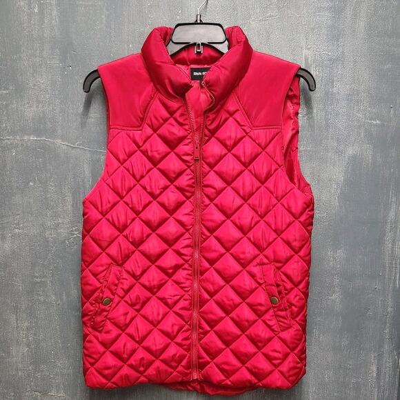 ZENANA OUTFITTERS Quilted Puffer Vest Cherry Red Large Longer Length - Picture 1 of 10